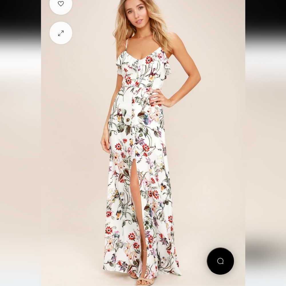 Lulus floral midi /maxi dress Suze XL